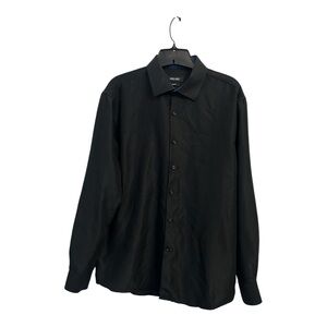 Men’s Black Nine West  Slim Fit Dress Shirt Size L (16-16 1/2 )  32/33